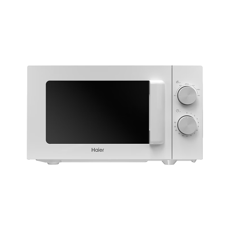 海尔 Haier 快捷微波炉 家用小型 360°转盘加热 旋钮操控 易洁内胆 M20J1W 白色 