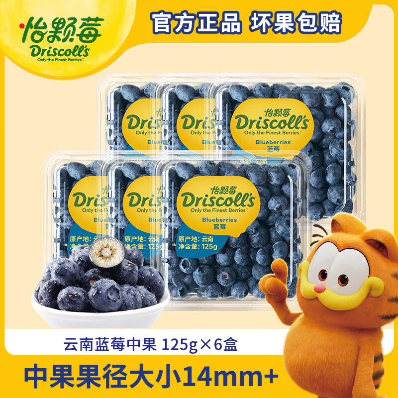 Driscoll's 怡颗莓 蓝莓中果125g*6盒 ￥99.9