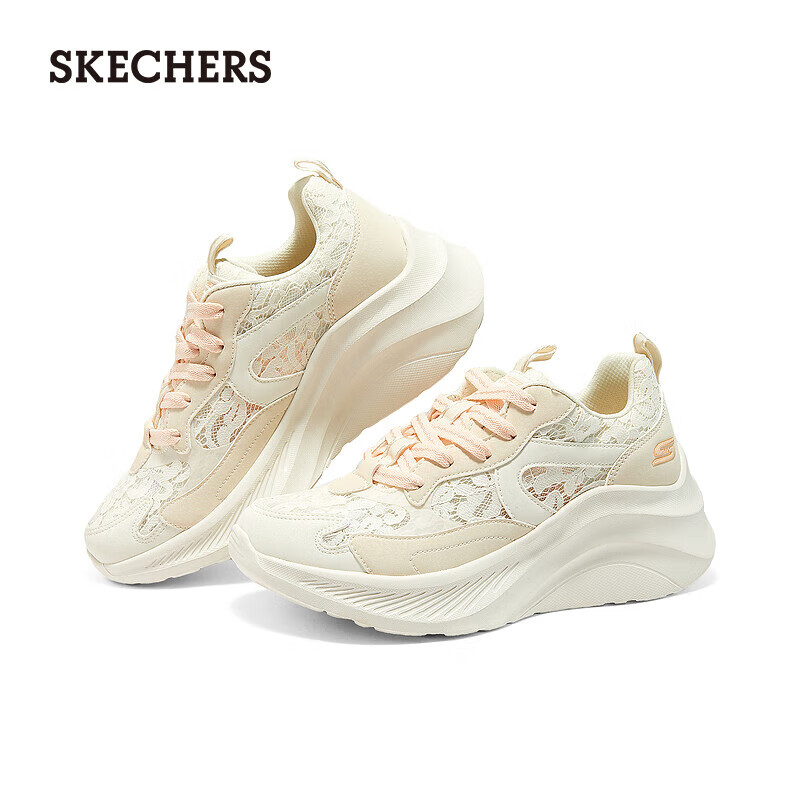 SKECHERS 斯凯奇 女鞋 蕾丝厚底增高休闲运动鞋 117520 264.91元（需用券）