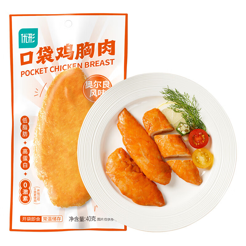 优形 口袋鸡胸肉 奥尔良味40g（任选10袋） 2.2元（需买10件，需用券）