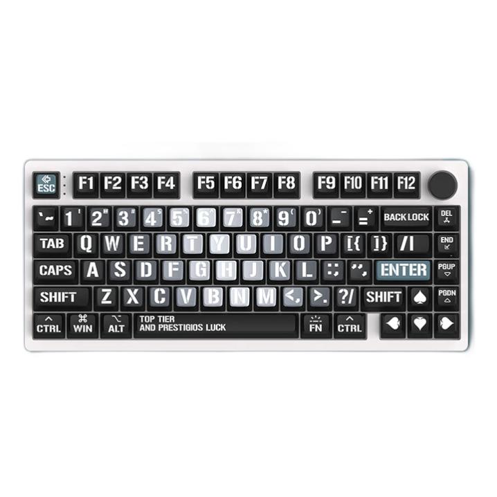 GANSS 迦斯 三模铝坨坨机械键盘 75键 黑桃 佳达隆双轨磁白轴 RGB 449元包邮（