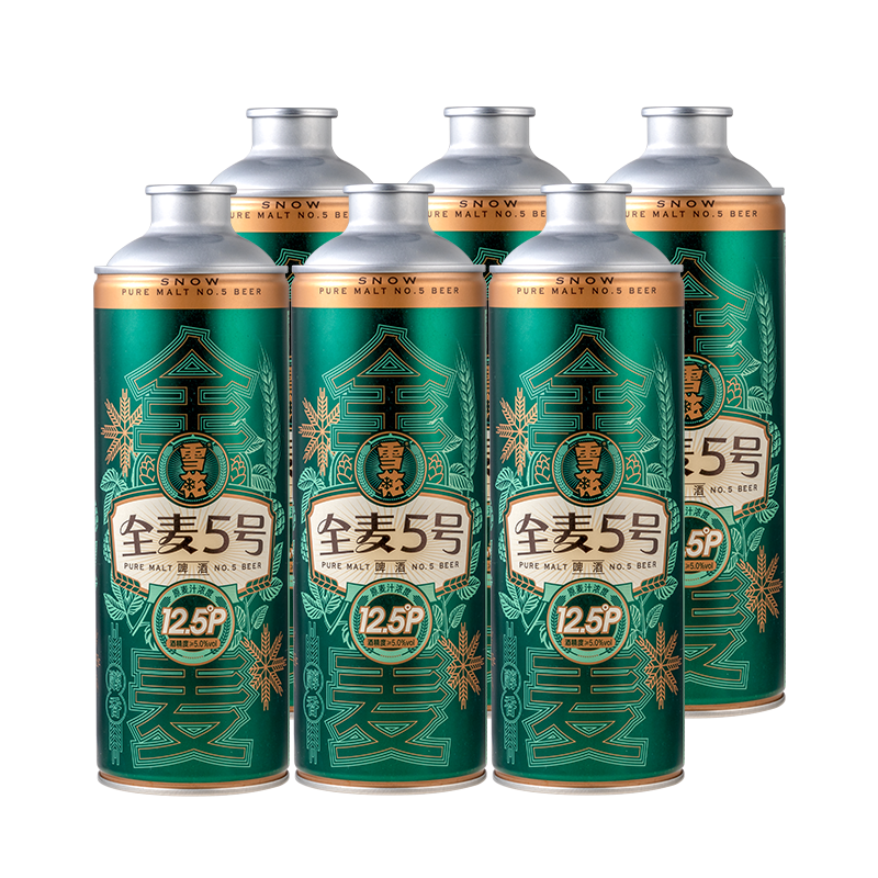 SNOWBEER 雪花 全麦5号 啤酒 1L*6罐 76.5元