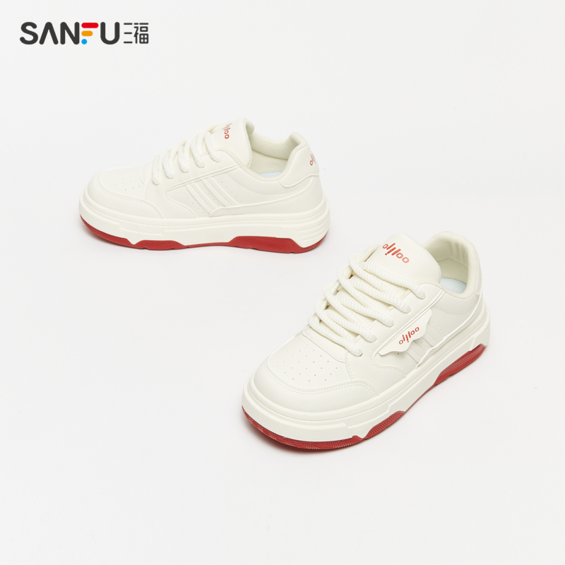 SANFU 三福 小白鞋女鞋板鞋 56.8元（需用券）