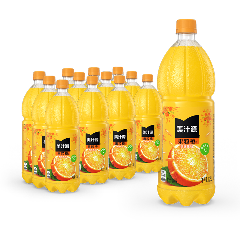 可口可乐 美汁源果粒橙 橙汁饮料 1.25L 12瓶 185.05元(合61.68元/件)