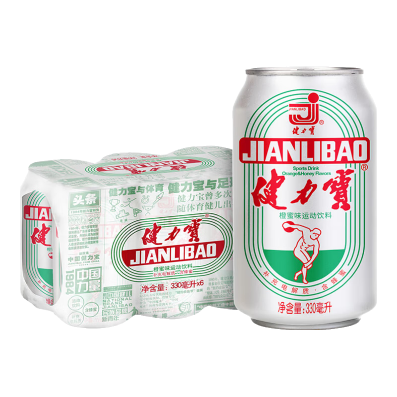 健力宝运动 碳酸饮料 补充电解质 橙蜜味330ml*6罐经典国潮1984 11.26元（需弹