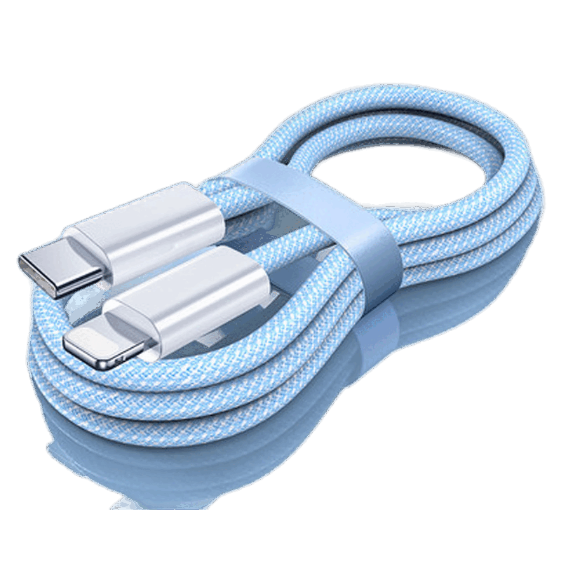 POSKELRTY 苹果手机快充数据线 尼龙织 Lightning 蓝色 Type-C 2A 26.2元
