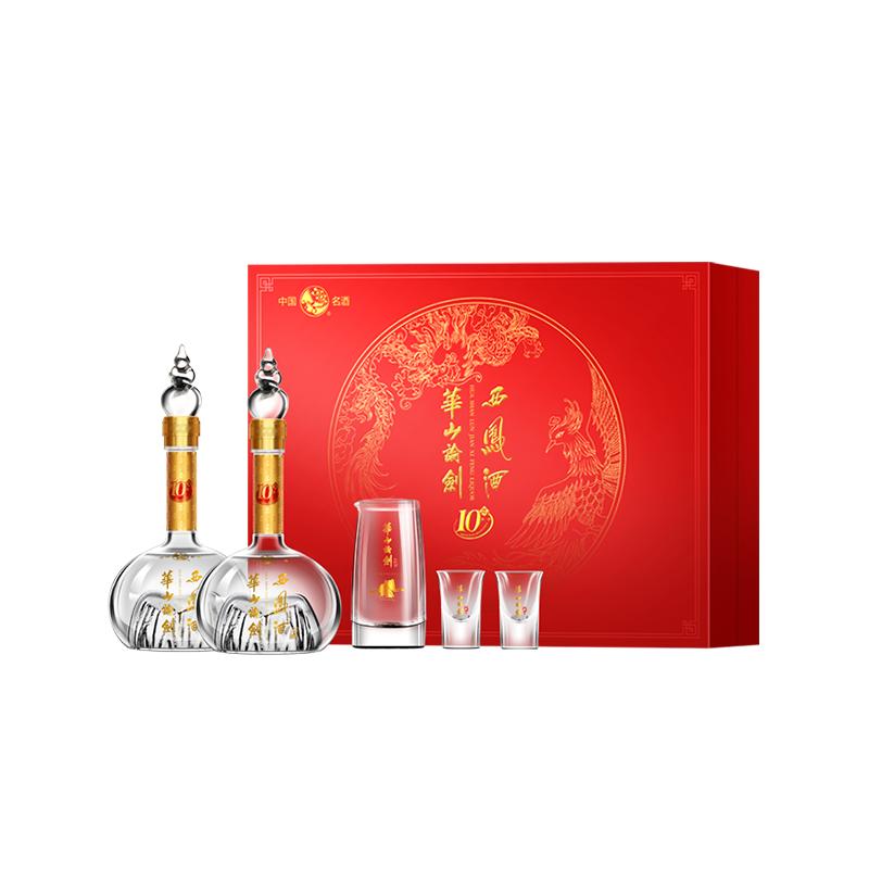 淘金币可用、今日必买：西凤酒 华山论剑10年 45度 凤香型白酒 500mL*2瓶 礼盒