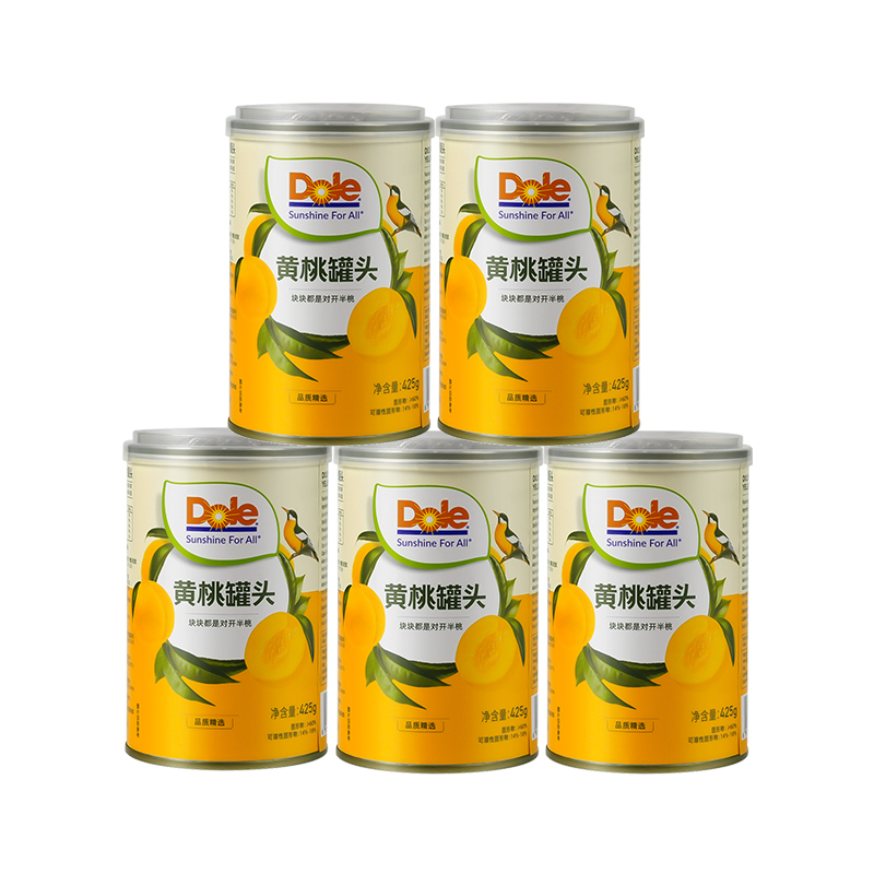 Dole 糖水型黄桃罐头 425g*5罐 35.9元（需用券）