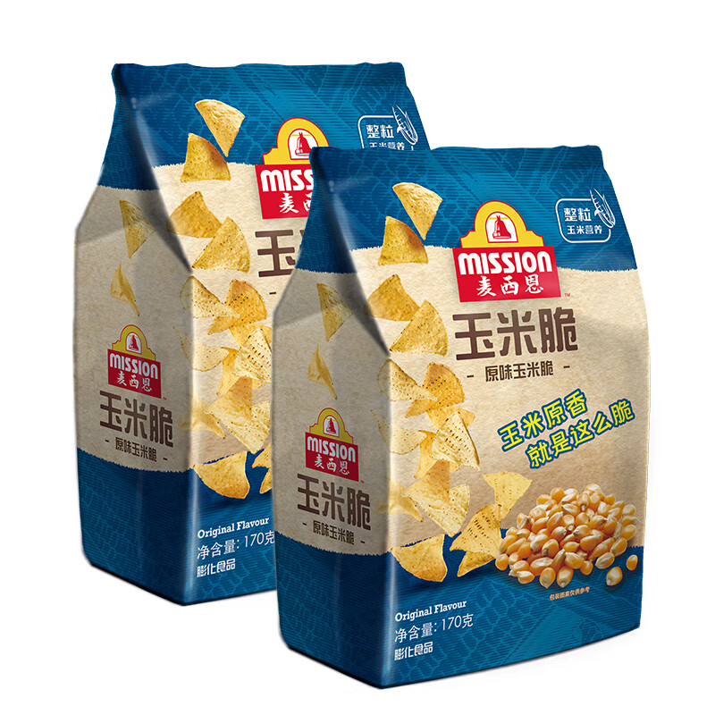 麦西恩 原味玉米脆170g 2 大包装 玉米片 休闲零食 膨化食品 胖东来同款 11.27