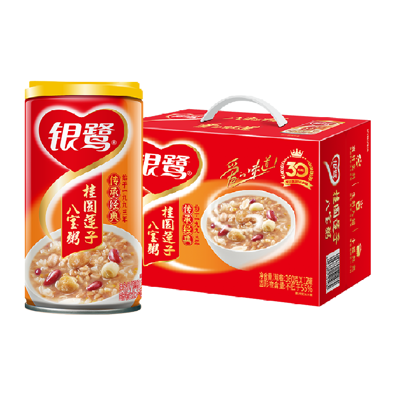 银鹭 桂圆莲子八宝粥360g*12罐 ￥30.5