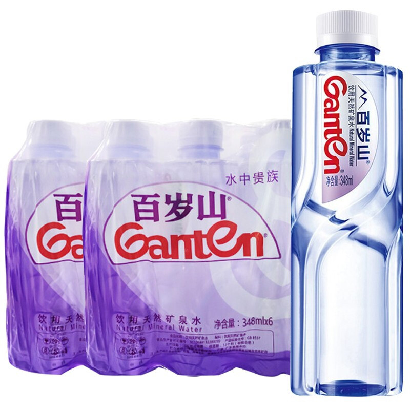 Ganten 百岁山 饮用天然矿泉水偏硅酸健康水 348ml*12瓶 12.9元