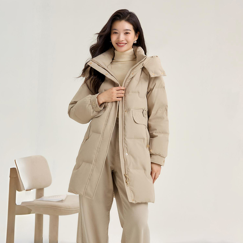 YALU 雅鹿 女士羽绒服 YH701Z04490 中长款90%白鸭绒 399元（需用券）