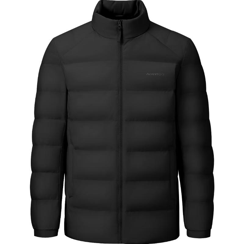 HLA 海澜之家 羽绒服男25款立领易去污商务保暖外套男冬季 黑色31 2XL 185/100A 1