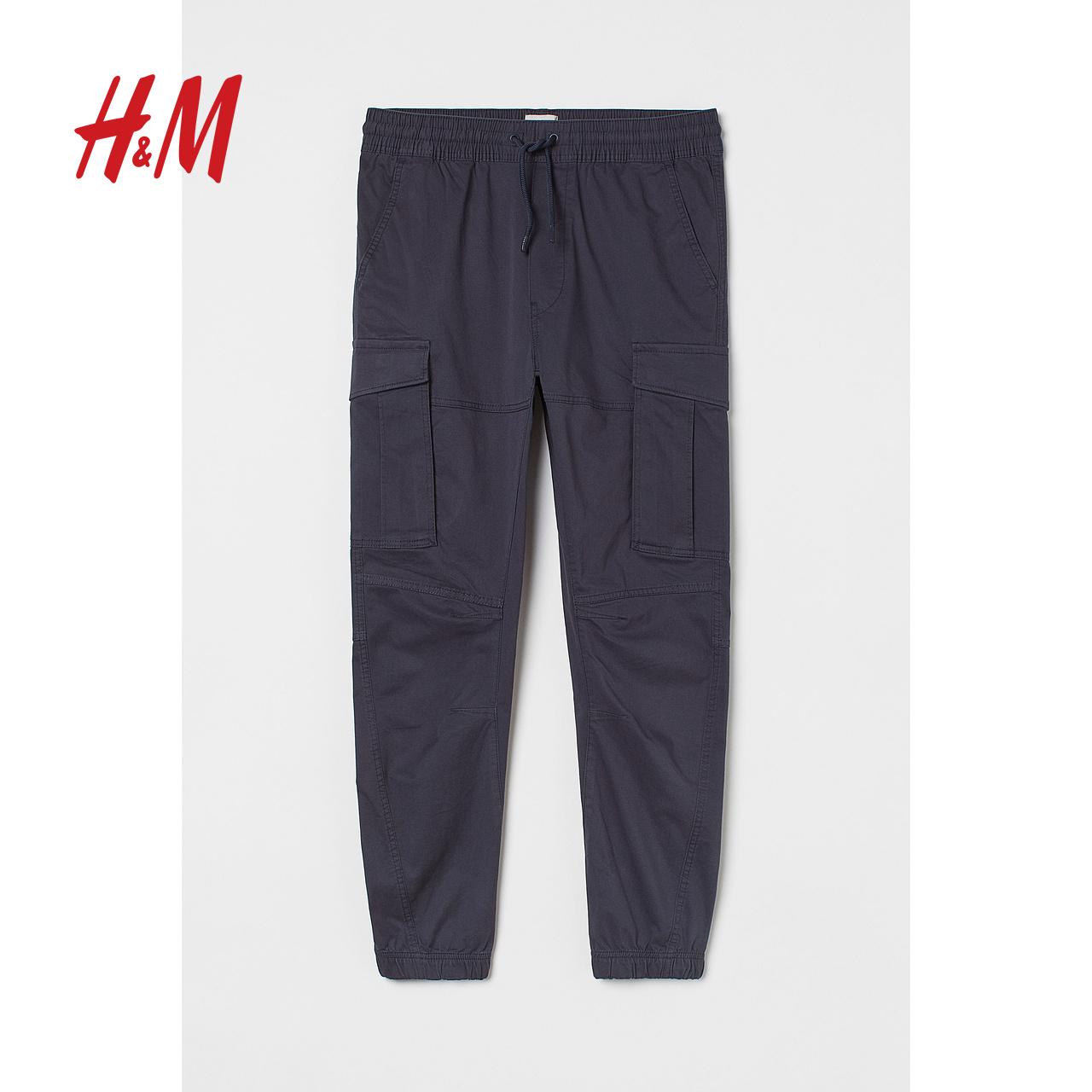 H&M HM男装休闲裤2023冬季新款美式宽松运动裤工装裤束脚长裤1002227 102元
