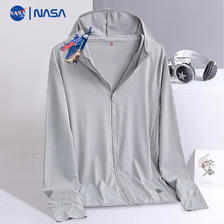 NASA MITOO 联名情侣款连帽纯色皮肤衣 男-灰色 XL 36.9元包邮（需用券）