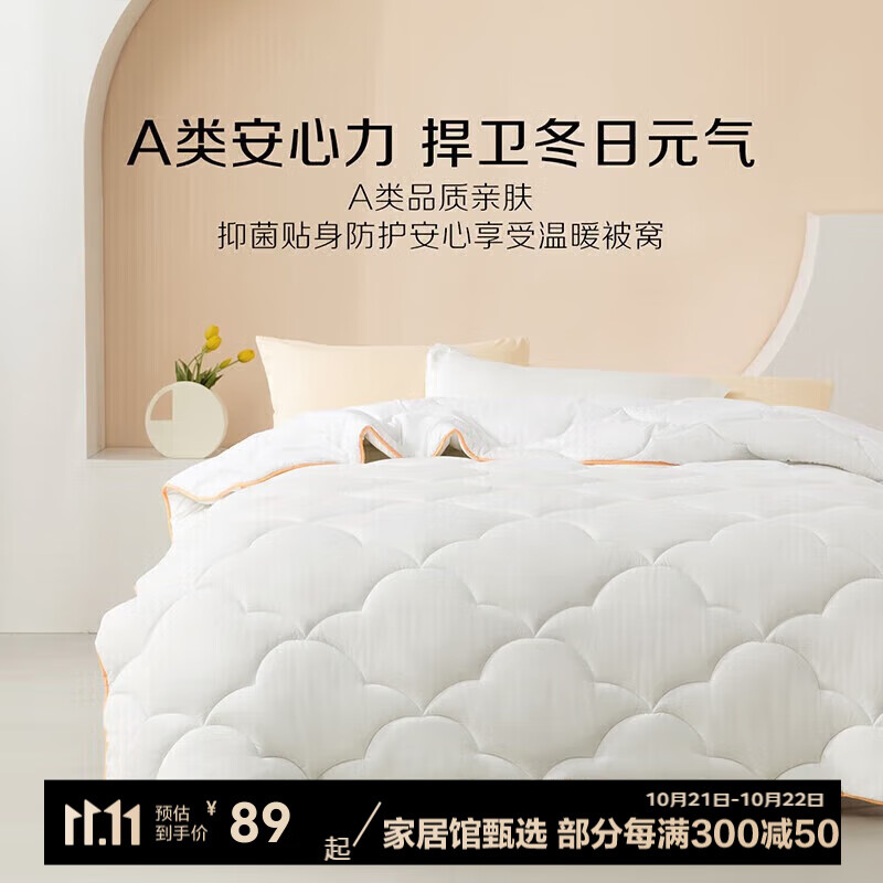 BLISS 百丽丝 水星家纺出品 百丽丝七孔透气冬被 1.5/1.8米(被芯200*230cm) 57.73元