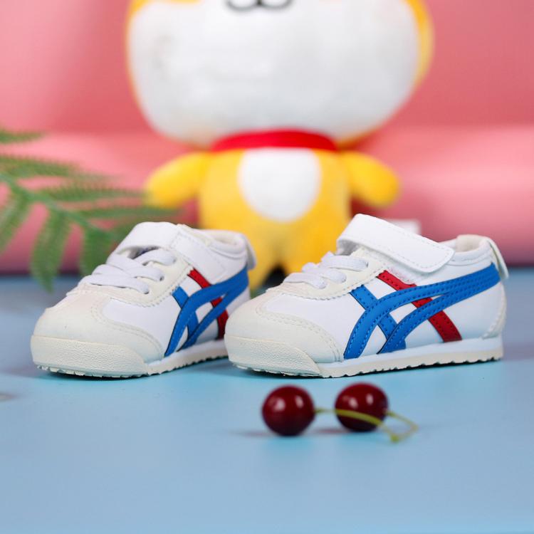 限尺码：鬼塚虎 MEXICO 66 TS 儿童休闲运动鞋 C6B5Y-0143 白色/湖蓝色 19.5码 242.1
