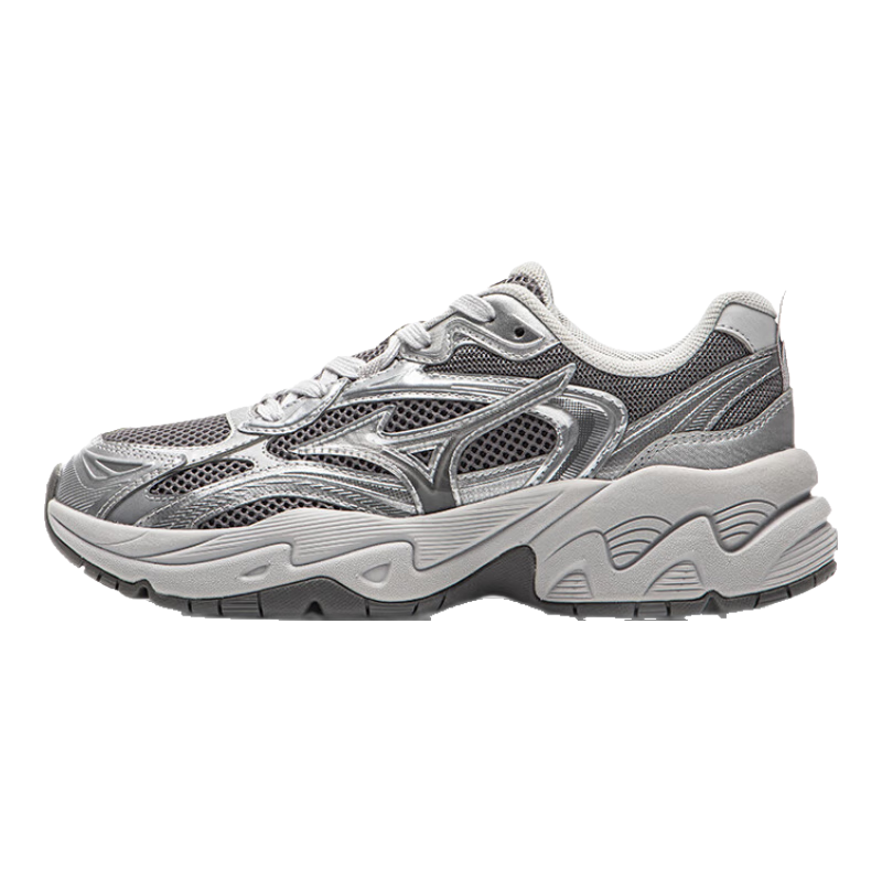 美津浓 TRAINER 2K V2 男女运动鞋厚底时尚老爹鞋千禧经典复古休闲鞋 01/银色/