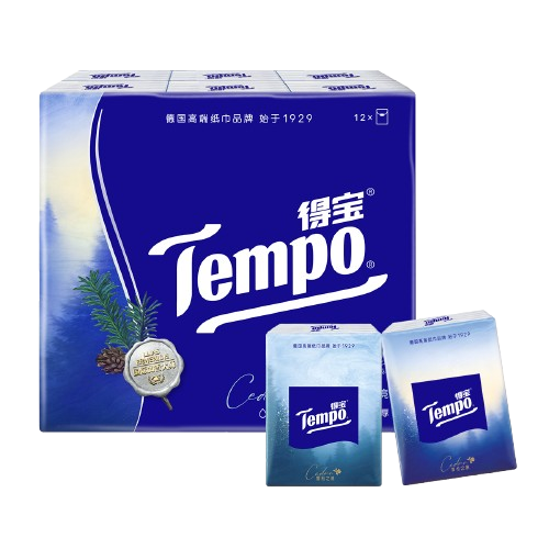 Tempo 得宝 雪松味手帕纸 王一博同款 7片 12包 9.9元