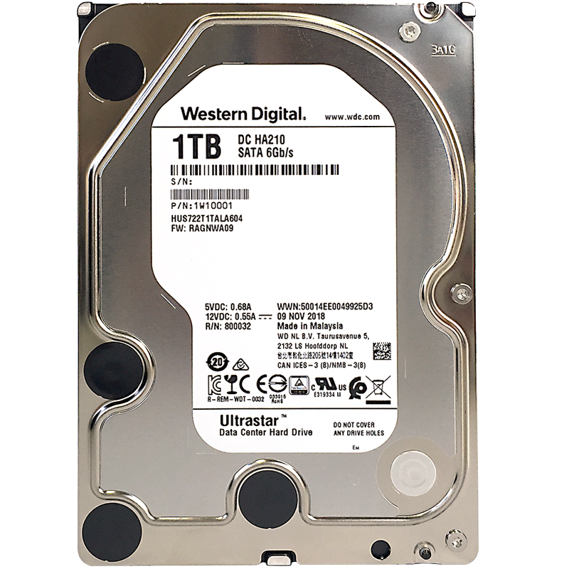 38节、PLUS会员：（WD）西部数据1TB 企业级机械硬盘DC HA210 SATA 7200转128MB CMR垂