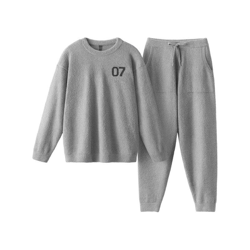 蕉内 Bananain 绒绒500E半边绒圆领睡衣男士加厚款家居服套装秋冬 186.4元