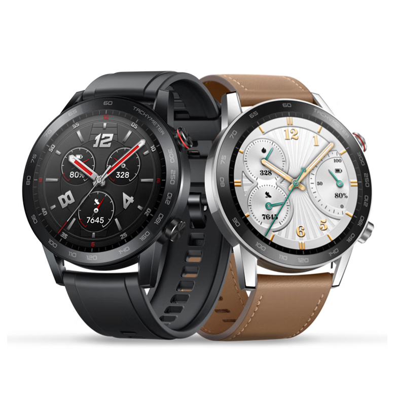 HONOR 荣耀 GS 3i 运动版 智能手表 46mm 碳石黑真皮表带 黑色表壳（北斗、GPS、G