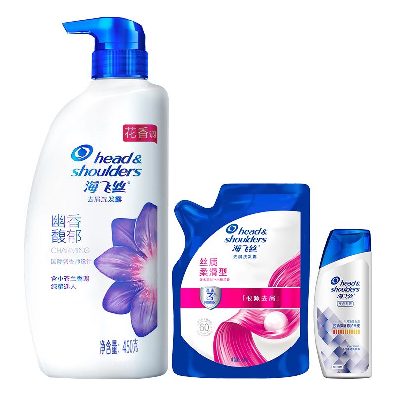 海飞丝 SPA香氛幽香馥郁去屑洗发水450G+200g+80g(共730g) 33.9元