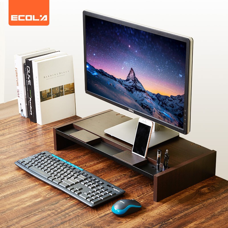 ECOLA 宜客莱 显示器支架 笔记本电脑支架15.6 笔记本支架桌面键盘收纳置物架