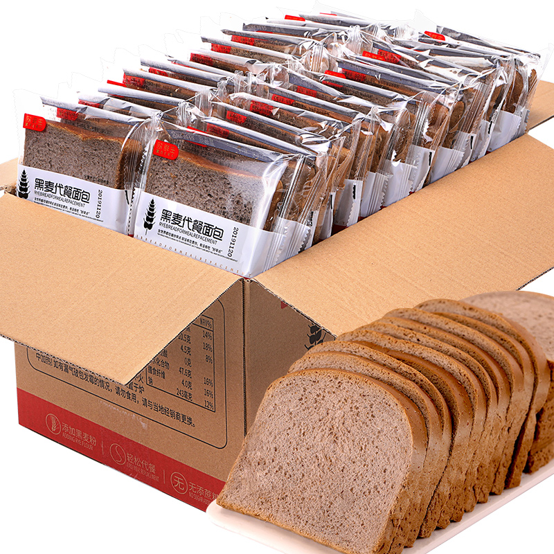 欧贝拉 黑麦代餐面包 360g 4.6元包邮（需用券）