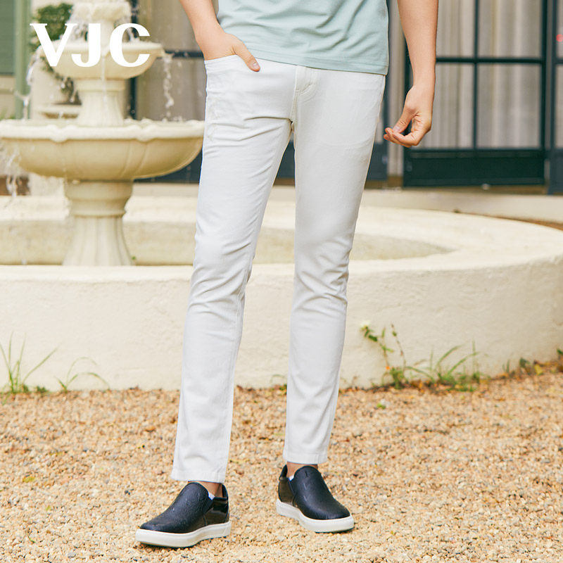 VJC 2024夏季男装新款白色牛仔裤水洗休闲长裤 B23BO3435 796.05元（需用券）