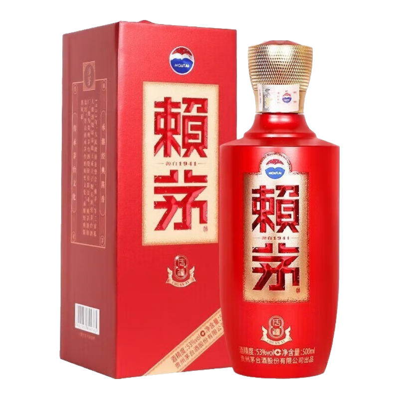 赖茅传禧酱香型白酒 53度 500mL 单瓶装 186.91元（需领券）