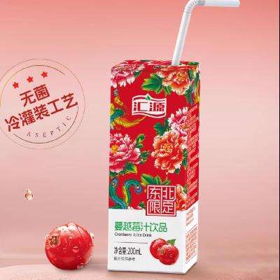 88VIP：汇源果汁 蔓越莓汁饮品（东北限定）200ml*12盒饮料整箱 33.15元包邮（