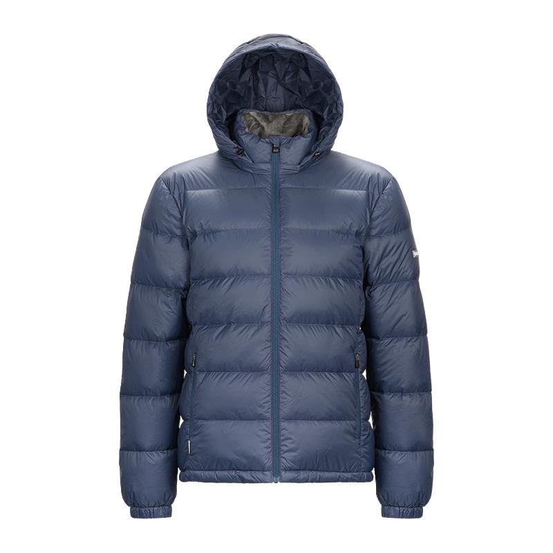 黑冰 24休闲保暖连帽羽绒服户外轻量可脱卸帽男款羽绒外套 哑黑 XXL 352.05元