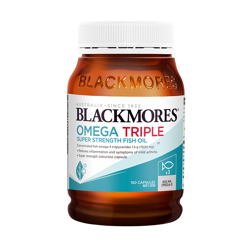 PLUS会员、双11狂欢：Blackmores 澳佳宝 3倍高纯度深海鱼油 1500mg Omega3含DHA EPA 21