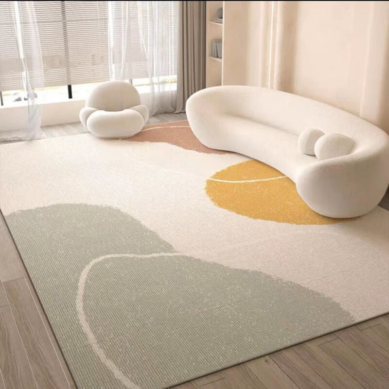 茯见客厅地毯轻奢高级感防水耐脏简约易打理家用沙发茶几大面积地毯子 120