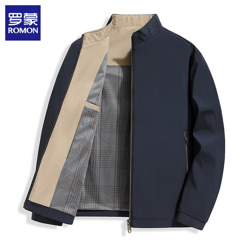 罗蒙 男士冬季加棉行政夹克 藏青 62.81元（需用券）