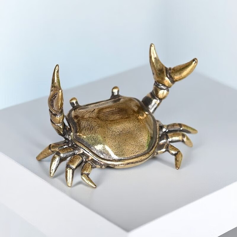 卡芬蒂 实心纯铜纯铜举重螃蟹摆件 约53g 15.37元包邮