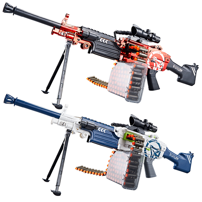PLUS会员:鑫思特 软弹枪 吸盘电动连发M249大啵萝仿轻机关枪加特林 83.8元（需