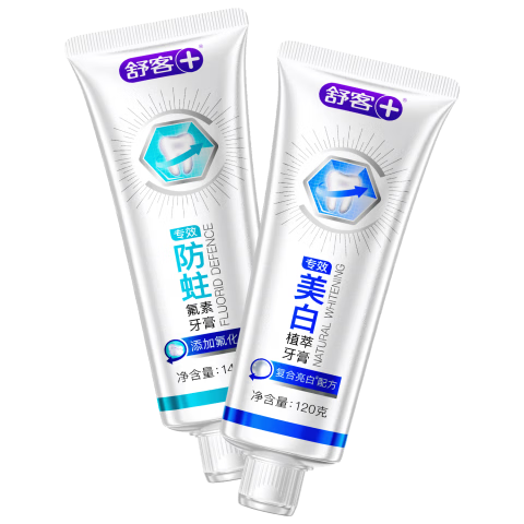 舒客 美白防蛀护龈牙膏 含氟去牙渍 260g 9.9元