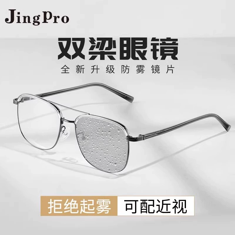 CHEMILENS 凯米 JingPro 镜邦 1.60防雾+变色+防蓝光镜片（一镜三用）+18032枪色超