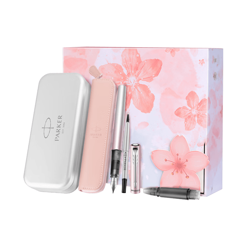 派克 威雅XL 樱花粉墨水笔+樱花礼盒 钢笔 206.4元