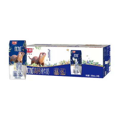 光明优加 3.8g蛋白高钙纯牛奶 200ml×24盒 47.65元+7.92元淘金币