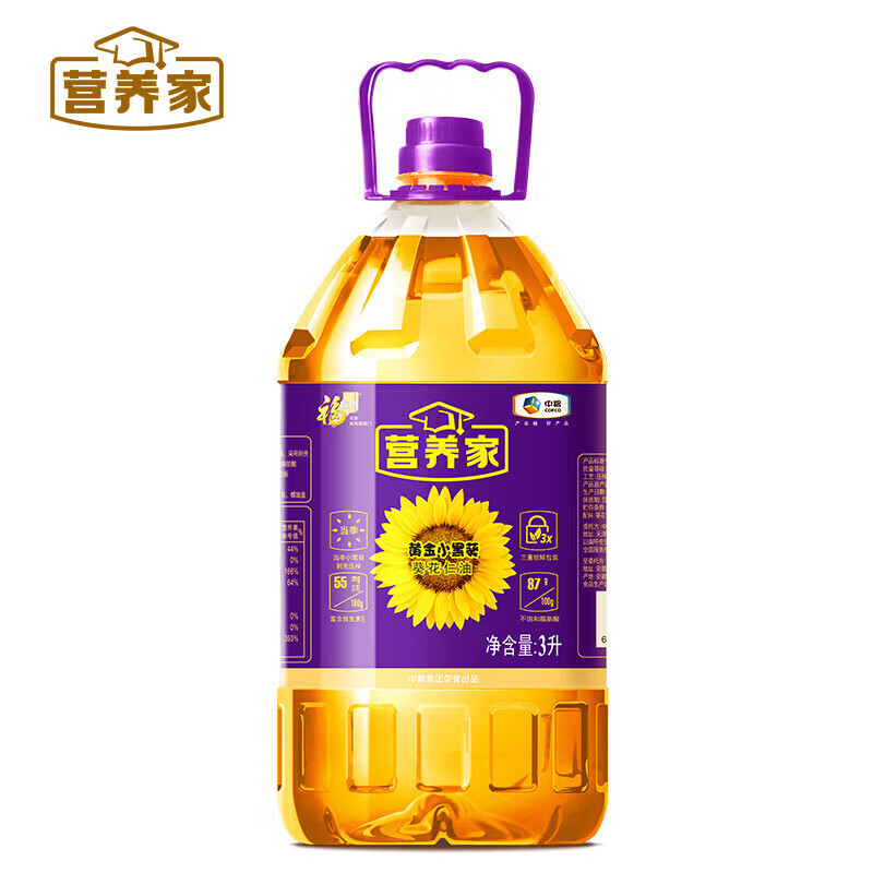 福临门 黄金小黑葵葵花仁油 3L*4 107.6元