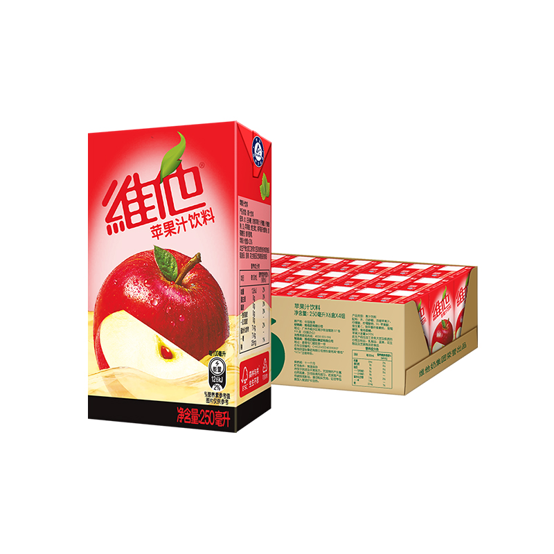 维他 ViTa 港版 维他苹果汁饮料250ml*24盒整箱休闲饮品 43.51元