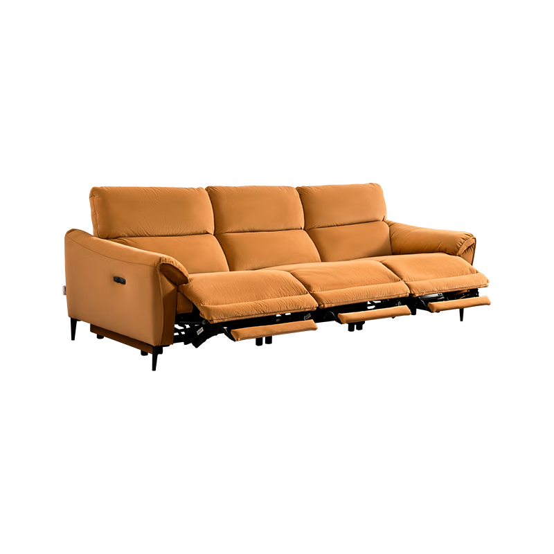 芝华仕 头等舱爱丽丝30595雪尼尔零靠墙电动沙发绿2.94m复古直排沙发客厅 5313