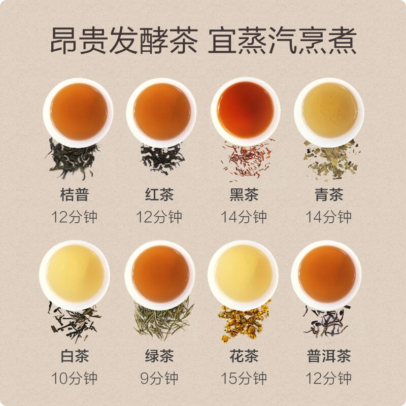 小熊 煮茶器家用全自动蒸汽煮茶壶黑茶蒸茶器小型办公室玻璃花茶壶 89.9元