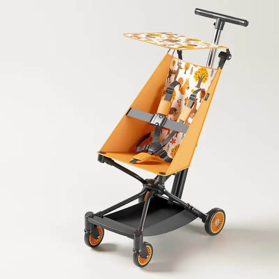 PLUS会员：普洛可（PLAYKIDS）X2四轮超轻便折叠婴儿手推车便携式溜娃神器 橙