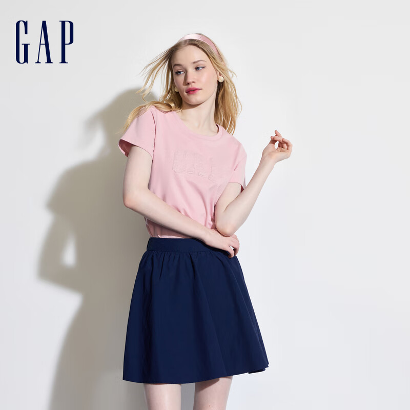 Gap 女士字母印花logo短袖T恤 546498 粉色 XS ￥53.6