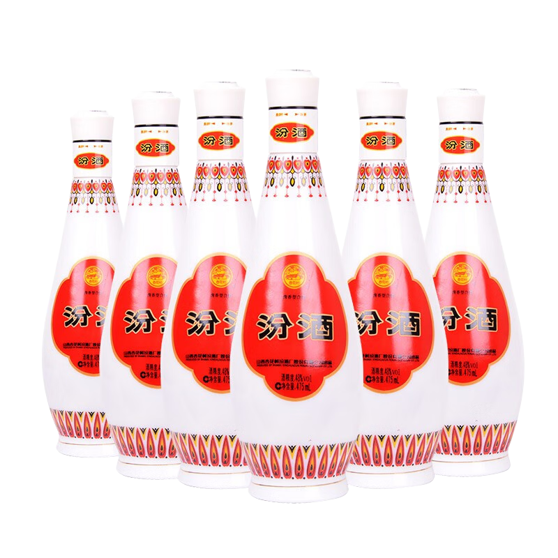 Plus会员：汾酒 乳玻汾 清香型白酒 48度 475ml *6瓶整箱装 295.01元（需领券）