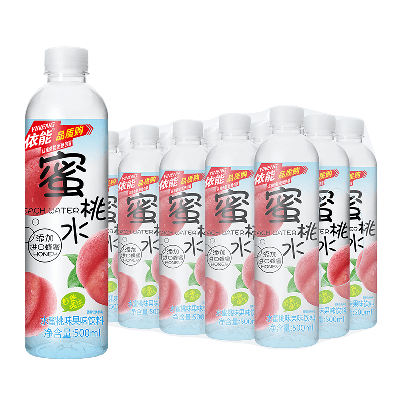 依能 蜜桃水 添加蜂蜜 果味饮料 500ml*15瓶*2件 38.2元包邮+凑单品（多重优惠